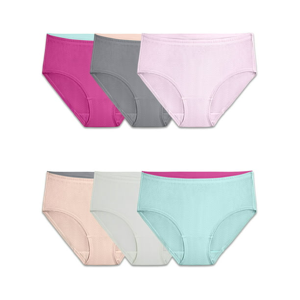 5//S Fruit of the Loom Women/'s Breathable Micro-Mesh Low-Rise Brief 8pk